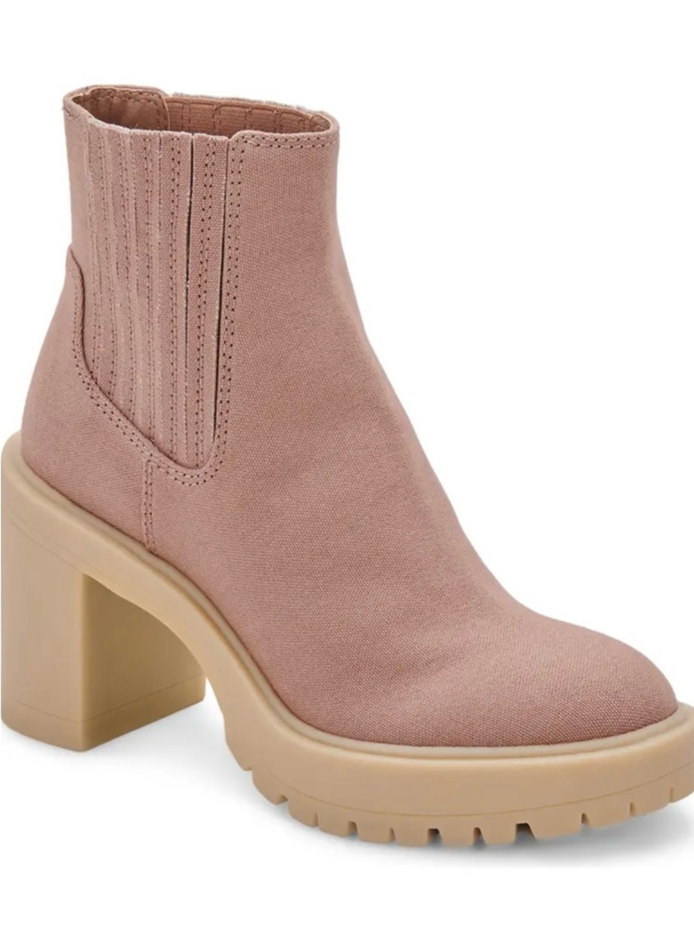 Dolce Vita Blush Pink Chunky Chelsea Ankle Boot
